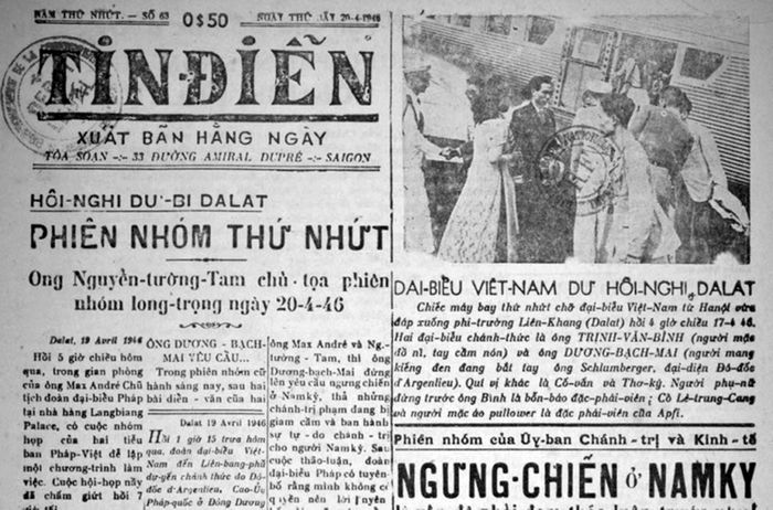 Thông tin Hội nghị trù bị được cập nhật đăng trên tờ Tin Điển năm 1946. (Ảnh: Phan Minh Đạo)