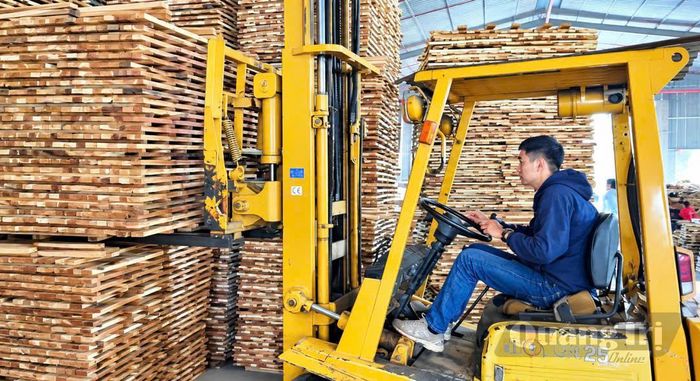Công nhân đang làm việc tại Công ty TNHH MTV Gỗ Nguyên Phong - Ảnh: N.V