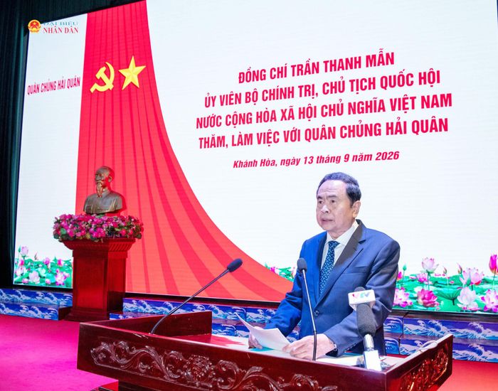 Chủ tịch Quốc hội Trần Thanh Mẫn phát biểu tại cuộc làm việc