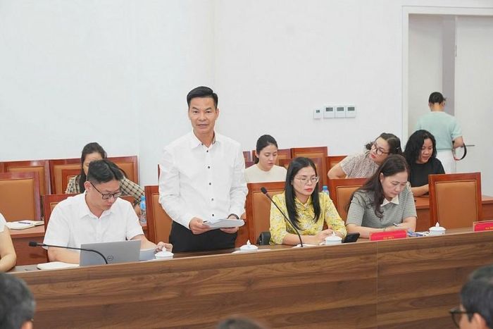 Ông Lê Duy Mạnh, Phó Trưởng Ban Quản lý di tích Côn Sơn – Kiếp Bạc phát biểu tại buổi Họp báo. Ảnh nguồn CTTTP