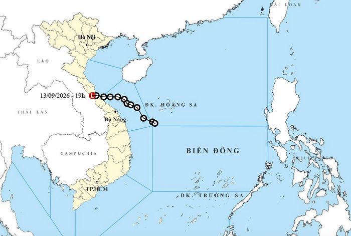 Áp thấp nhiệt đới đã suy yếu thành vùng áp thấp. (Nguồn: NCHMF)