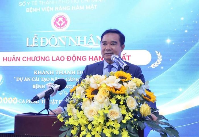 Ông Nguyễn Văn Được - Ủy viên Trung ương Đảng, Phó Bí thư Thành ủy, Chủ tịch UBND TPHCM phát biểu tại buổi lễ. Ảnh: P.T.
