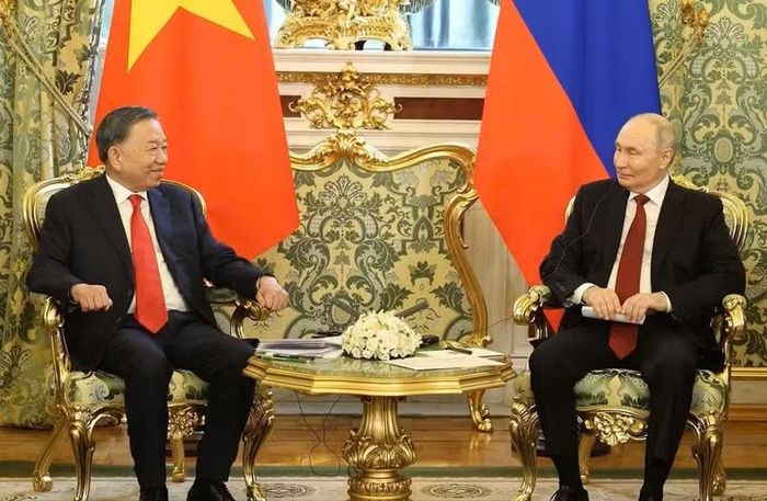  Tổng Bí thư, Chủ tịch nước Tô Lâm hội đàm với Tổng thống Liên bang Nga Vladimir Putin. (Ảnh: Thống Nhất/TTXVN) 