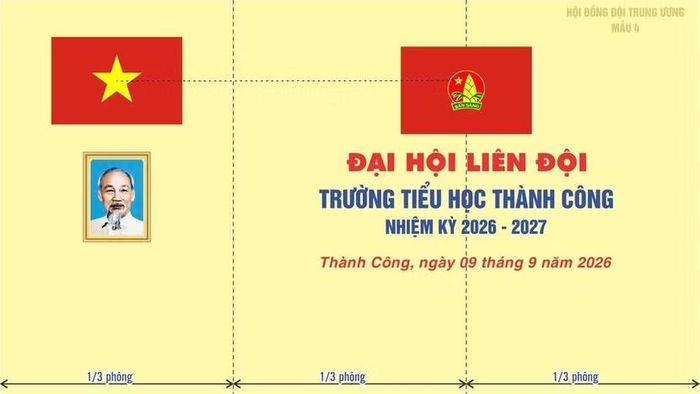 4 mẫu trang trí Đại hội Liên đội, thống nhất với Nghi thức Đội. (Ảnh: Hội đồng Đội Trung ương cung cấp)