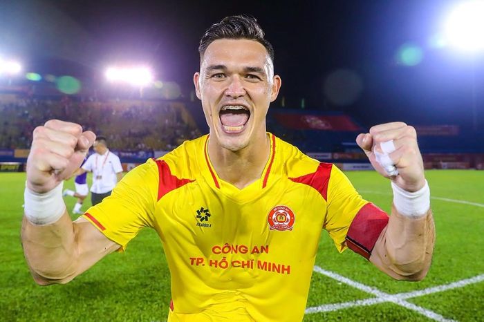  Lê Giang hiện là đội phó CLB Công an TP.HCM. Ảnh: FBNV. 