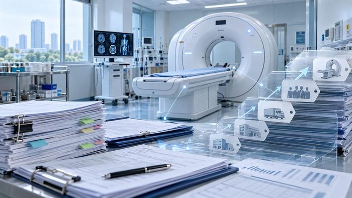 Thiết bị y tế có thể bị đẩy giá qua nhiều tầng trung gian. Ảnh minh họa được tạo bởi AI
