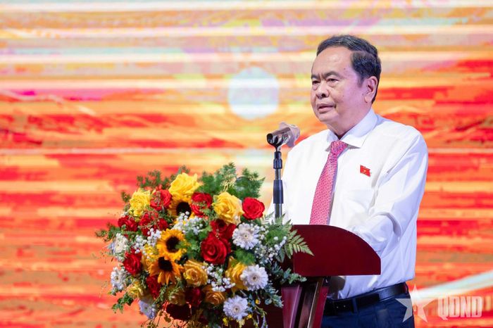  Chủ tịch Quốc hội Trần Thanh Mẫn phát biểu chỉ đạo tại hội nghị. Ảnh: PHẠM THẮNG