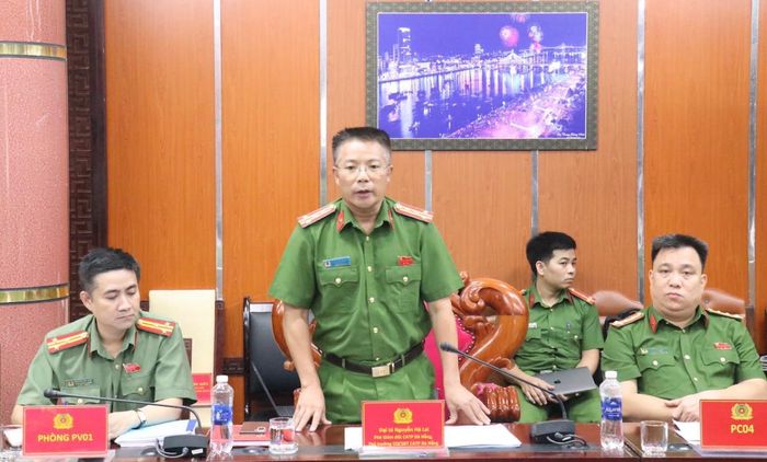 Đại tá Nguyễn Hà Lai- Phó Giám đốc Công an TP phát biểu tại buổi làm việc