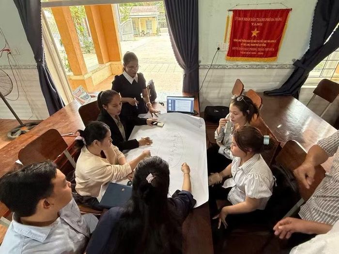 Trường Phổ thông dân tộc bán trú Tiểu học Trà Leng tập huấn chuyên môn đầu năm học cho giáo viên. Ảnh: NTCC