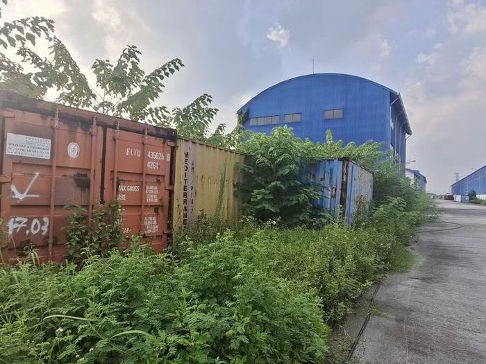 Nhiều thùng container để lâu ngày ngoài trời.