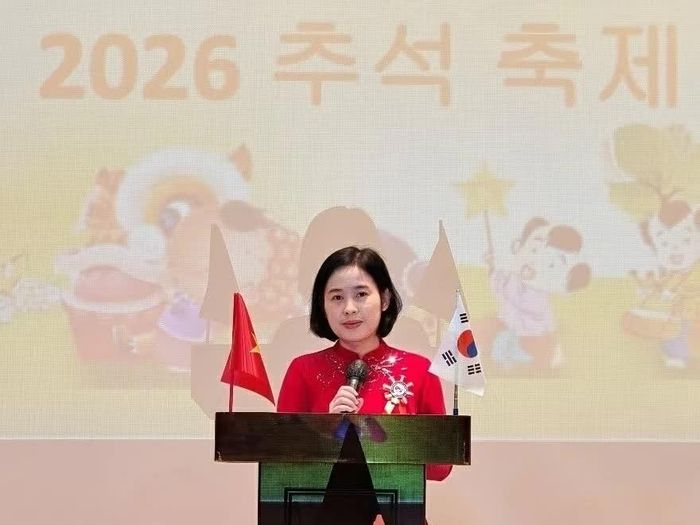 Tham tán Công sứ Nguyễn Thị Thái Bình phát biểu tại chương trình. (Nguồn: TTXVN)