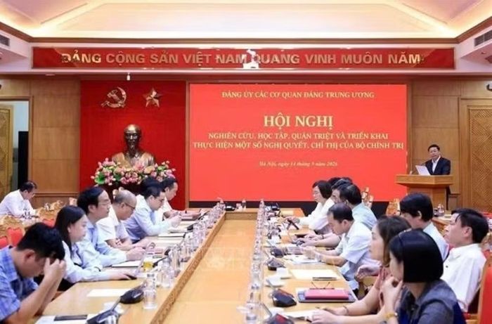 Các đại biểu dự Hội nghị tại điểm cầu Đảng uỷ các cơ quan Đảng Trung ương. Ảnh: Tuấn Anh/TTXVN.