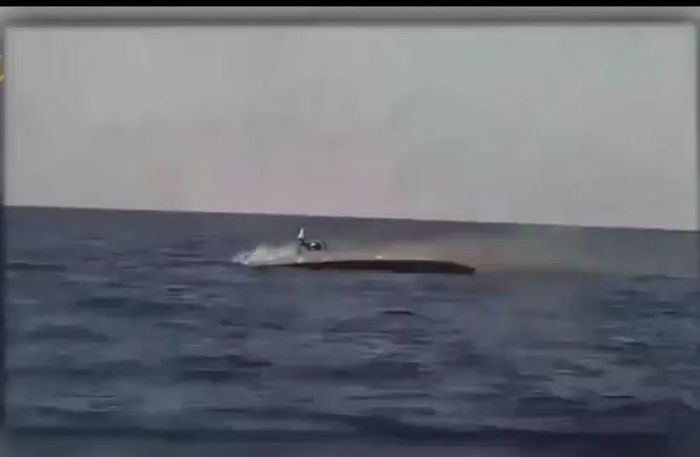 Tàu mặt nước không người lái Orcan của Nga bị bắn chìm. Ảnh: Drone Warfare.