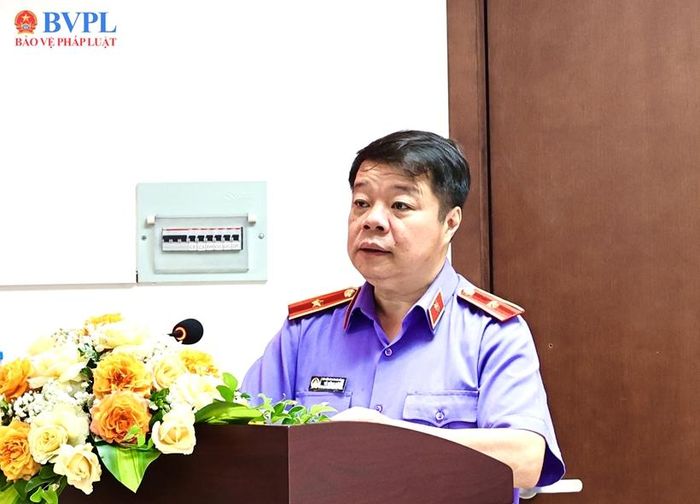  Đồng chí Vũ Hồng Điệp, Phó Viện trưởng Viện Phúc thẩm 1 chủ trì, phát biểu khai mạc Hội thảo.