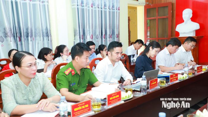 Lãnh đạo một số sở, ngành và xã Trung Lộc tại cuộc làm việc. Ảnh: Thành Duy