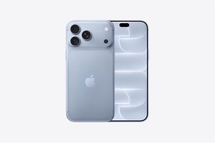 Mặt trước và mặt lưng iPhone 18 Pro Max màu Glacier.