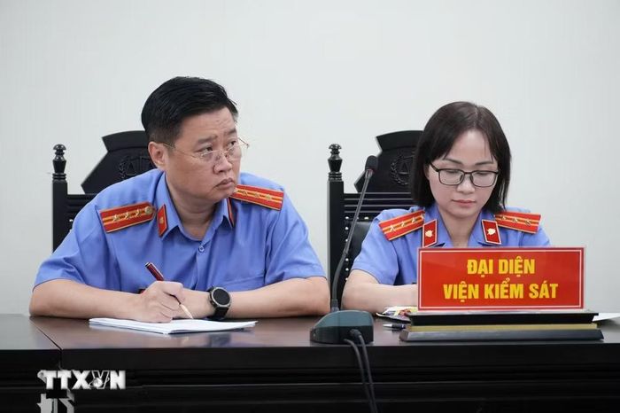 Đại diện Viện Kiểm sát tại phiên tuyên án. (Ảnh: Kim Anh/TTXVN)