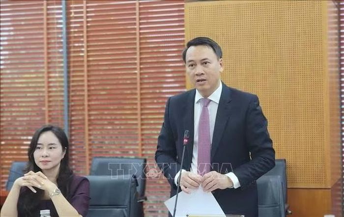 Ông Doãn Đức Hảo, Vụ trưởng Vụ Công tác thanh niên và Bình đẳng giới, Bộ Nội vụ phát biểu tại buổi làm việc.