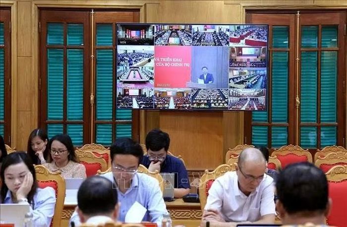 Hội nghị diễn ra dưới hình thức trực tiếp và trực tuyến. Ảnh: Tuấn Anh/TTXVN