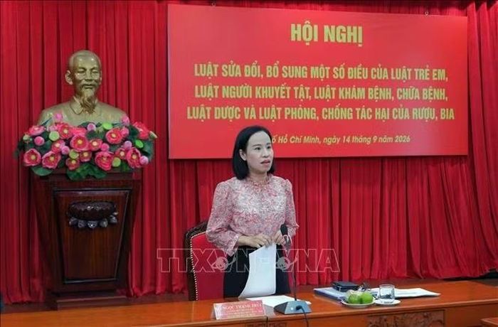 Bà Võ Ngọc Thanh Trúc, Phó Trưởng đoàn Đoàn đại biểu Quốc hội Thành phố Hồ Chí Minh chủ trì Hội nghị.