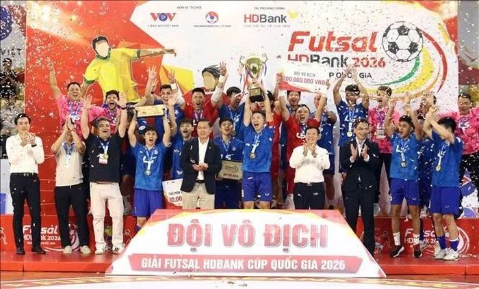 Các nhà Vô địch Giải Futsal HDBank Cúp Quốc gia 2026 Thái Sơn Bắc.