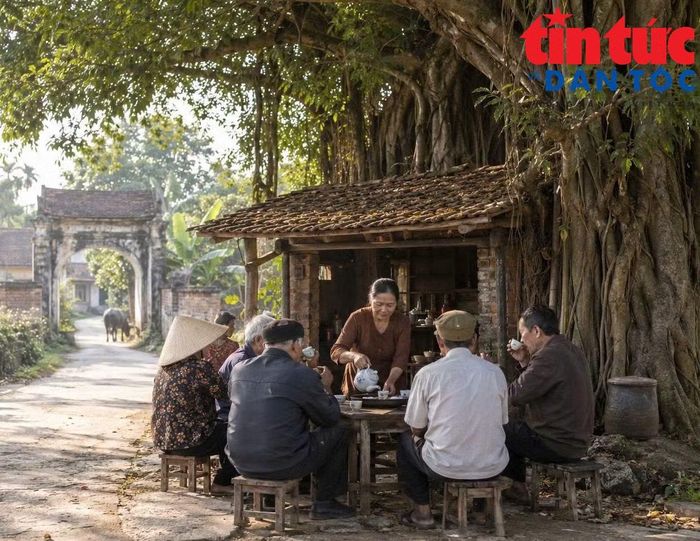 Ở các làng quê, người dân ngồi lại uống trà sau một ngày lao động vất vả. Ảnh tư liệu