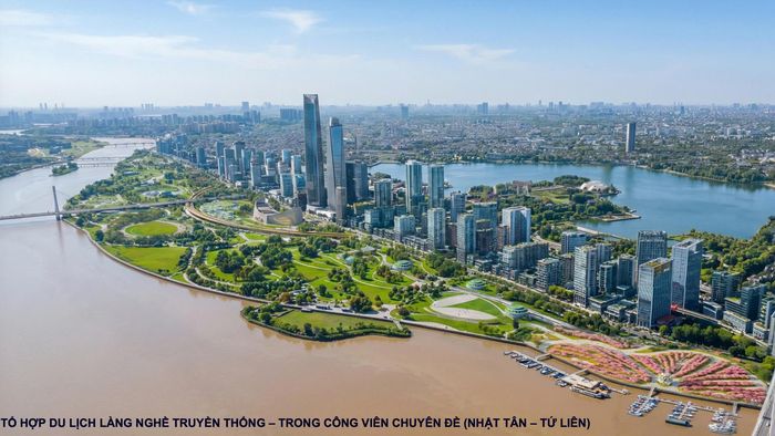 Tháp Kỷ nguyên cao 109 tầng sẽ là công trình điểm nhấn và biểu tượng đô thị. Nguồn: Viện Quy hoạch xây dựng Hà Nội.