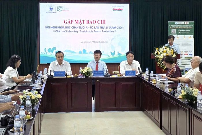 Hội Chăn nuôi Việt Nam thông tin về Hội nghị Khoa học Chăn nuôi Á - Úc lần thứ 21 (AAAP 2026). Ảnh: Bích Hồng/Bnews/vnanet.vn