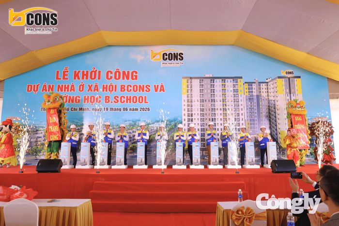 Tập đoàn Bcons khởi công Nhà ở xã hội Bcons và Trường học B.School tại phường Tân Uyên, TP.HCM.