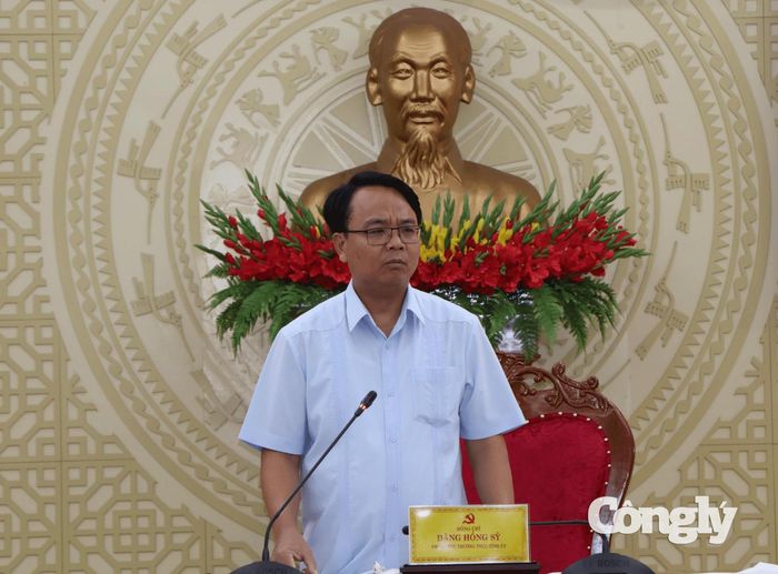 Phó Bí thư Thường trực Tỉnh ủy Đặng Hồng Sỹ phát biểu kết luận cuộc họp.