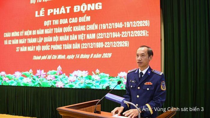 Đại tá Lê Văn Tú, Chính ủy Vùng Cảnh sát biển 3, Chủ trì Lễ phát động.