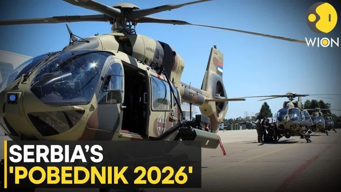 Serbia tiến hành giai đoạn bắn đạn thật của cuộc tập trận chiến thuật chung Pobednik 2026. Ảnh chụp màn hình.