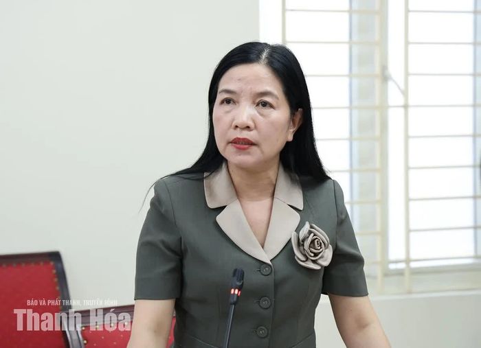 Đồng chí Phạm Thị Thanh Thủy, Ủy viên Ban Thường vụ, Chủ nhiệm Ủy ban Kiểm tra Tỉnh ủy phát biểu tại hội nghị.