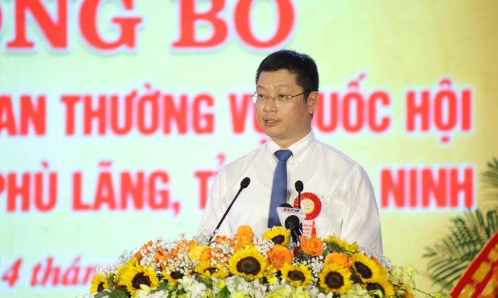  Đồng chí Trần Huy Phương phát biểu chỉ đạo tại Lễ công bố. 