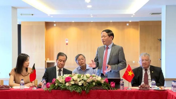  Chủ tịch UBND tỉnh Phạm Anh Tuấn phát biểu tại buổi làm việc. Ảnh: Đức Hải 