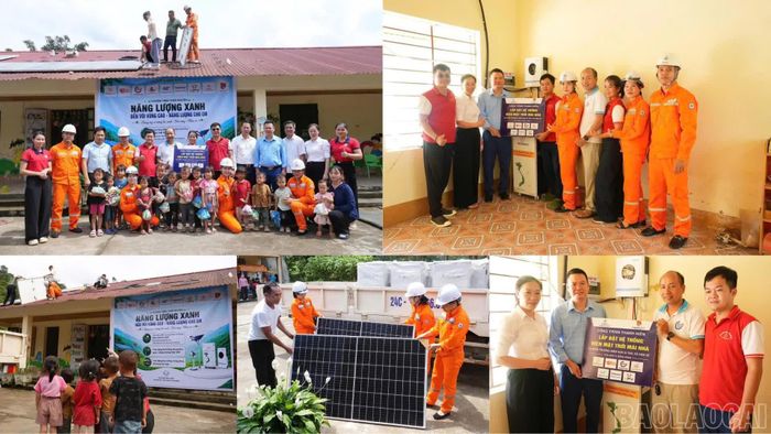 Hệ thống điện được lắp đặt tại trường. (Ảnh Đinh Hiên - Trung tâm Dịch vụ tổng hợp xã Nậm Xé).