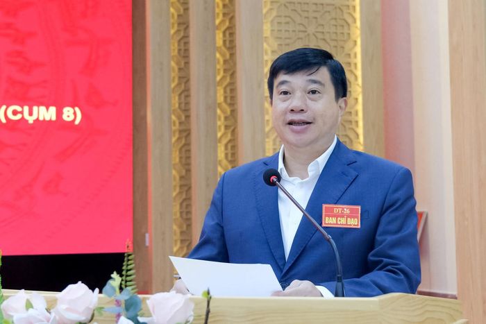 Đồng chí Y Thanh Hà Niê Kđăm, Ủy viên Ban Chấp hành Trung ương Đảng, Bí thư Tỉnh ủy, Trưởng Đoàn ĐBQH tỉnh Lâm Đồng, Trưởng Ban Chỉ đạo "DT-26" phát biểu khai mạc diễn tập Cụm 8