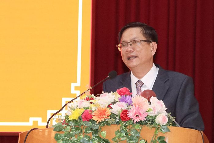 Tân Phó Hiệu trưởng Trường Cao đẳng Bình Thuận Nguyễn Xuân Lộc phát biểu nhận nhiệm vụ