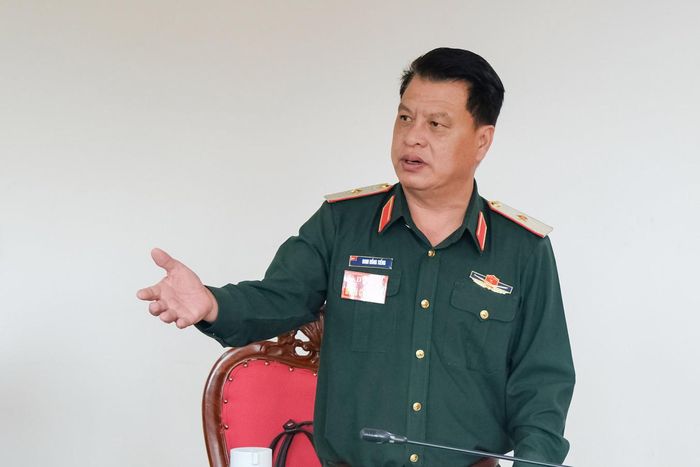 Thiếu tướng Đinh Hồng Tiếng, Ủy viên Ban Thường vụ Tỉnh ủy, Chỉ huy trưởng Bộ CHQS tỉnh phát biểu
