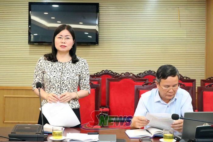Lãnh đạo Sở Khoa học và Công nghệ phát biểu tại cuộc làm việc.
