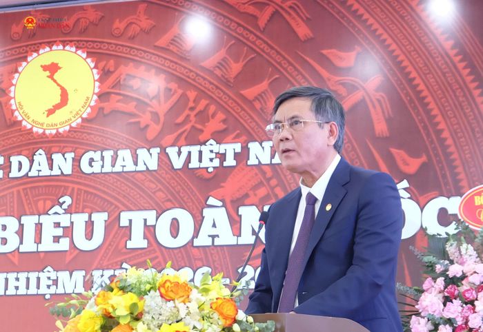 Phó Chủ tịch Ủy ban Trung ương MTTQ Việt Nam Trần Thắng phát biểu chỉ đạo Đại hội