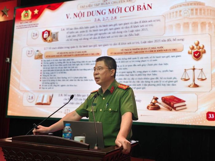 Báo cáo viên của Cục Cảnh sát quản lý tạm giữ, tạm giam và thi hành án hình sự tại cộng đồng tập huấn chuyên đề