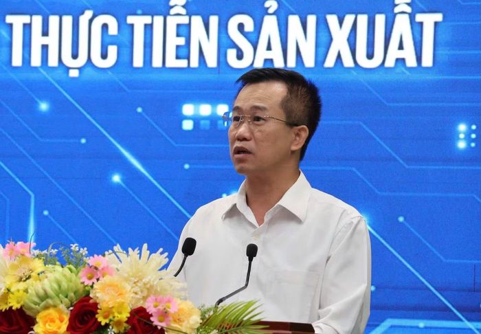 Ông Chu Thúc Đạt, Phó Cục trưởng Cục Đổi mới sáng tạo, phát biểu tại hội nghị.