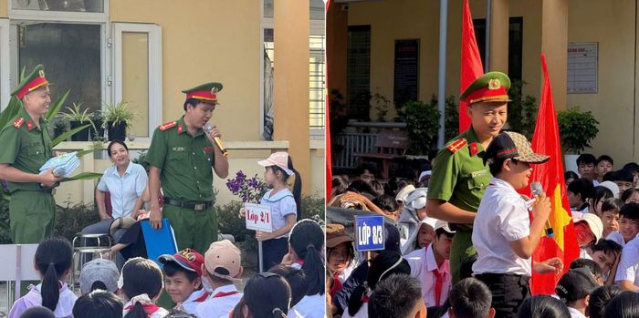 Công an xã Sông Vàng đẩy mạnh tuyên truyền, phổ biến pháp luật cho học sinh ngay những ngày đầu năm học mới.