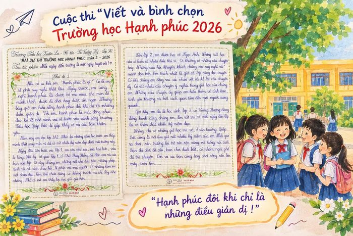 Bài thi "Mỗi ngày đến trường là 1 ngày tuyệt vời" được đăng tải trên Diễn đàn trẻ em Việt Nam.