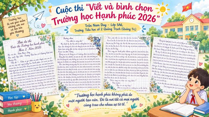 Bài thi "Ở nhà có mẹ - Đến trường có cô" được đăng tải trên Diễn đàn trẻ em Việt Nam.