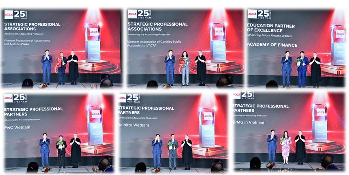 ACCA tri ân các tổ chức, hiệp hội, trường đại học đã hợp tác và đóng góp cho sự phát triển của ACCA Việt Nam trong 25 năm qua. Ảnh: N.LY