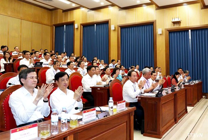 Các đại biểu và học viên tham dự Chương trình bồi dưỡng, cập nhật kiến thức đối với Ủy viên Ban Chấp hành Trung ương Đảng khóa XIV (Lớp thứ hai). Ảnh: TTXVN