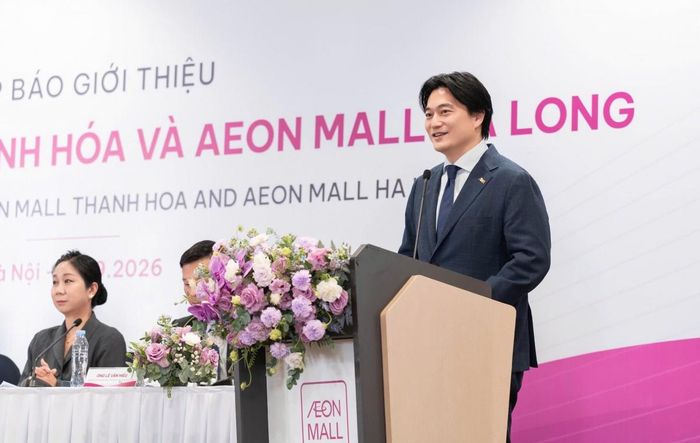 Ông Tezuka Daisuke, Thành viên Ban Điều hành Tập đoàn AEON, Trưởng Đại diện Tập đoàn AEON tại Việt Nam kiêm Tổng Giám đốc AEON Việt Nam phát biểu tại sự kiện.