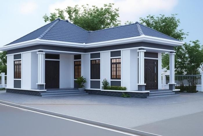Mẫu nhà mái Nhật 1 tầng chữ L. (Ảnh: Tostemvietnam)